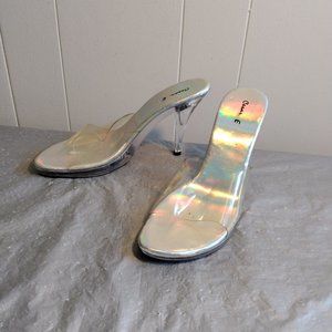 Cesar E Slip on Heels, Clear Acrylic Heels 10